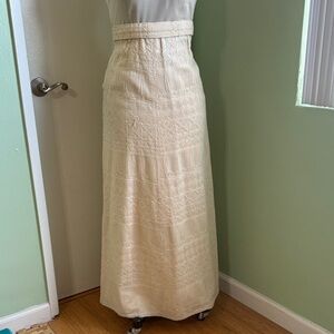 Elegant Cream Maxi Skirt